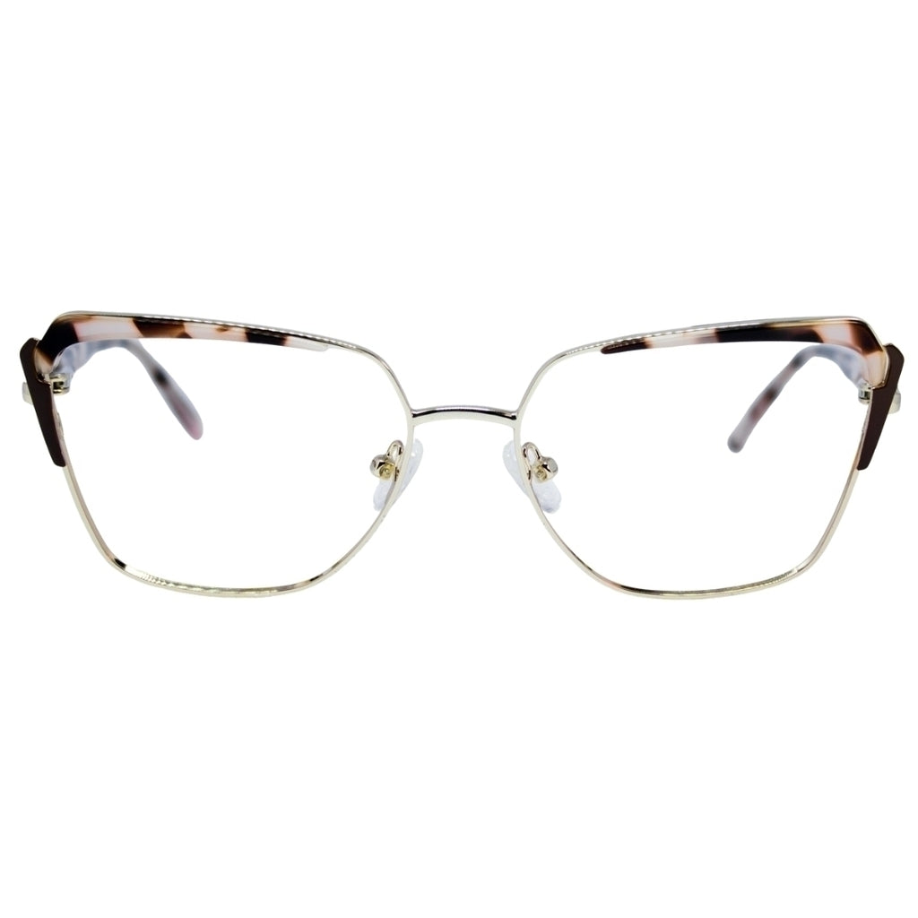 Óculos de Grau Zac Aurora Glam Dourado e Nude