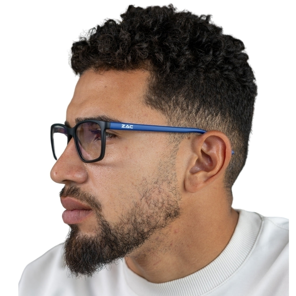 Óculos de Grau Zac Carbon Blue Fibra de Carbono Preto e Azul