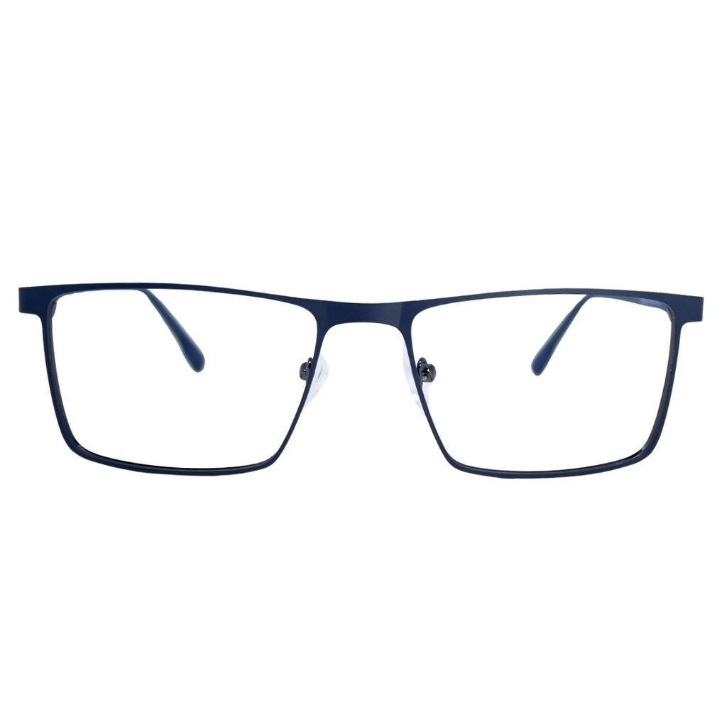 Óculos de Grau Zac Azul Navy Metal Fosco