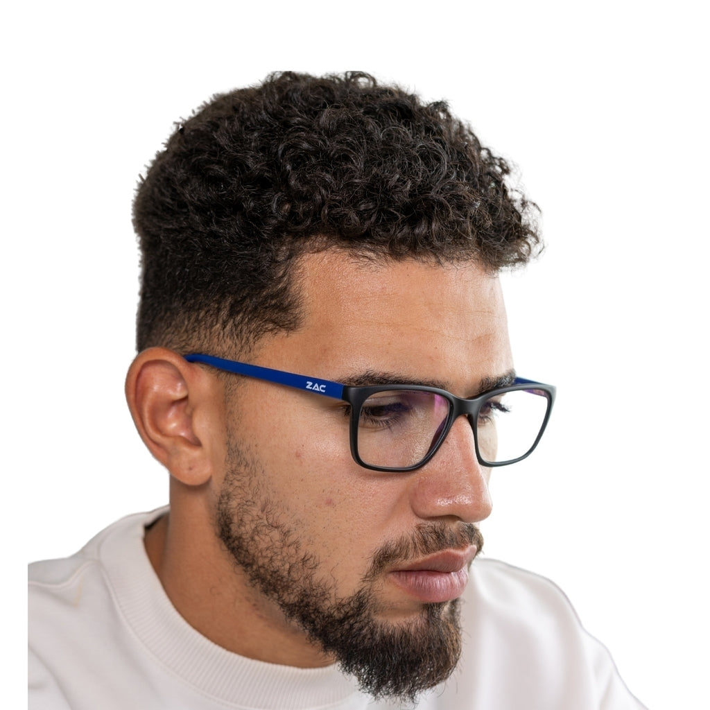 Óculos de Grau Zac Carbon Blue Fibra de Carbono Preto e Azul