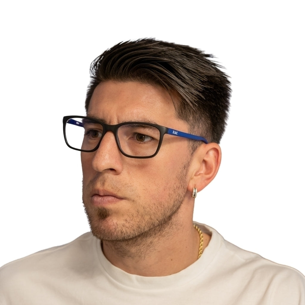 Óculos de Grau Zac Carbon Blue Fibra de Carbono Preto e Azul